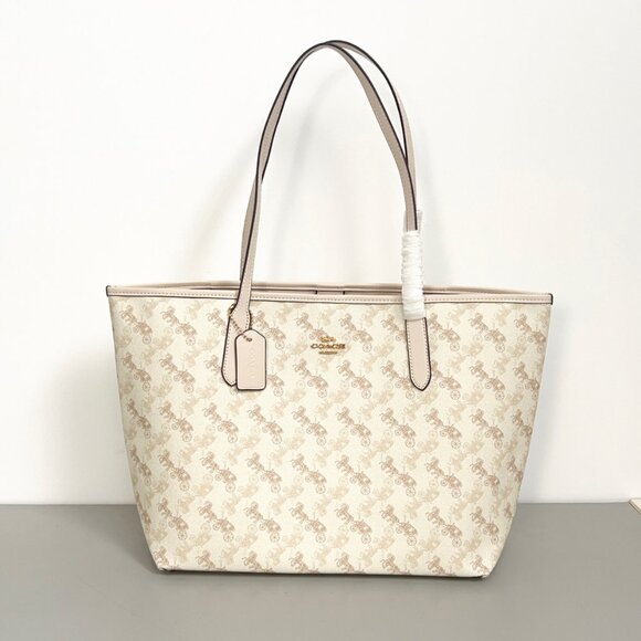 Coach Horse And Carriage Print Tote Shoulder Bag - Picture 1 of 9